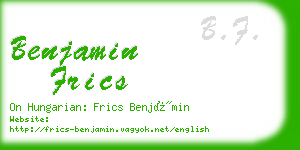 benjamin frics business card